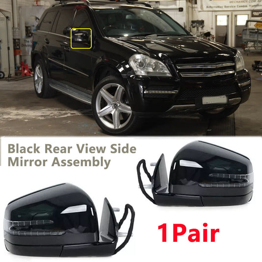 Black Rear View Side Mirror Assembly for Mercedes Benz W164 X164 ML GL 2005-2011