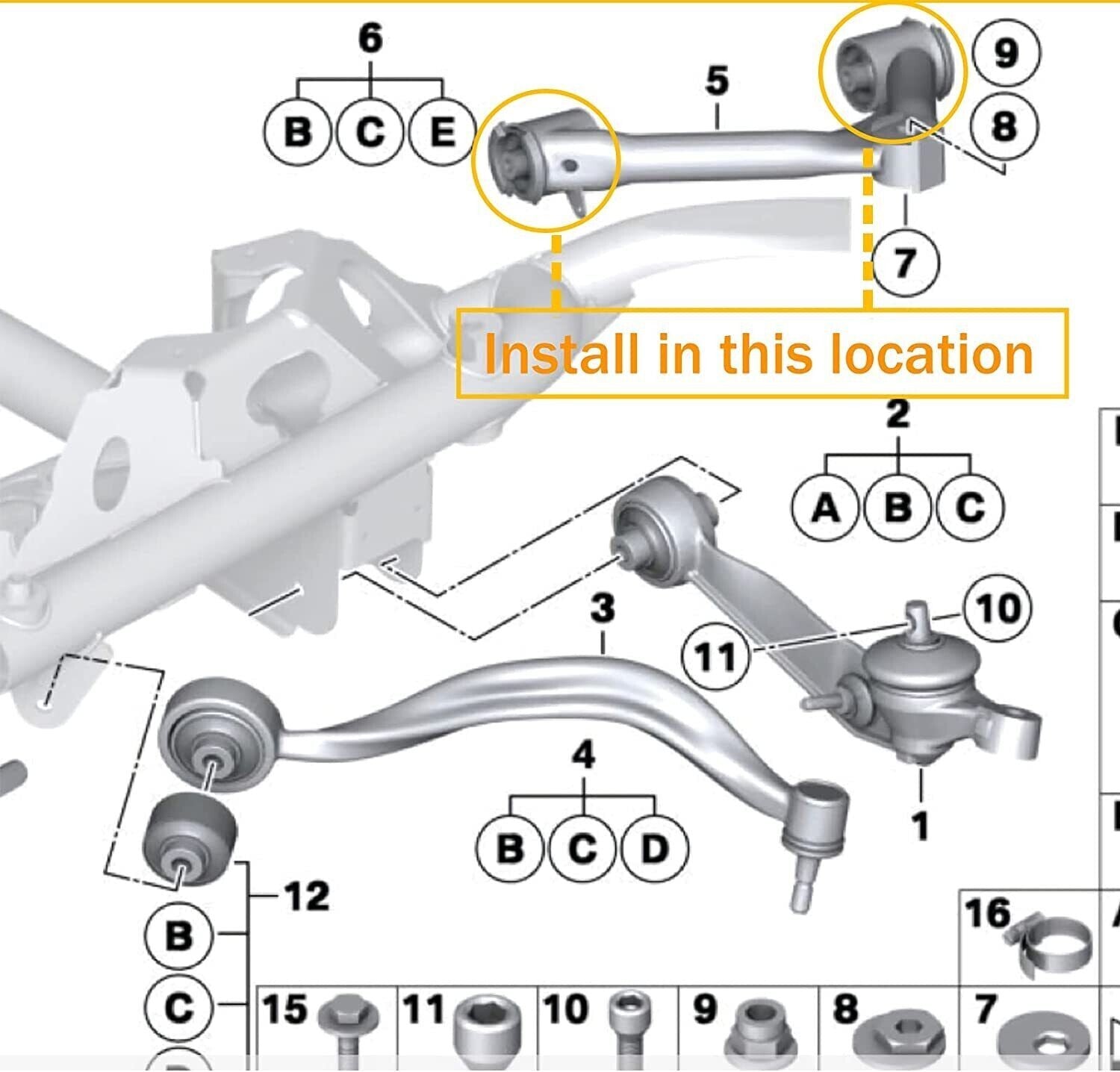 for Rolls-Royce for Phantom Front Lower Control Arm Bushing Kit Equipment Manufacturer: 31126762825