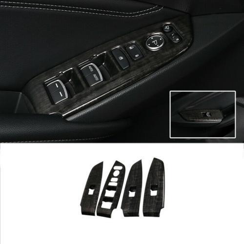 for Honda Accord 18-22 Black Wood Grain Window Lift Panel Switch Cover Trim 4pcs