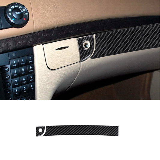 2x Carbon Fiber Glove Box Handle Cover Trim for Mercedes-Benz E-Class W211 03-09