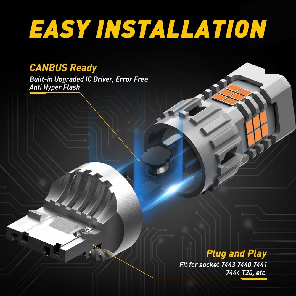 2 x 7440 LED auspicious oil pipes 7440 LED auspicious Canbus sausage