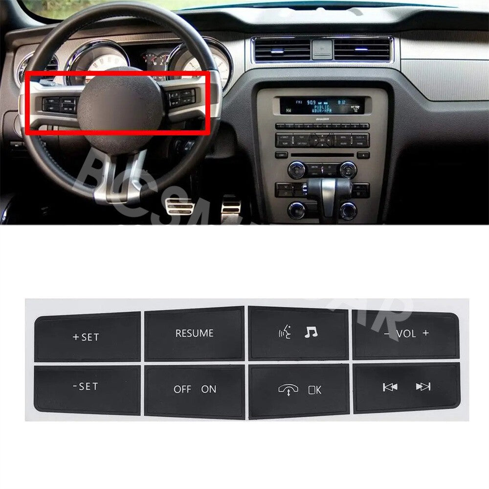 Fit for Ford for Mustang 2010-2012 Car Steering Wheel Switch Control Button Stickers