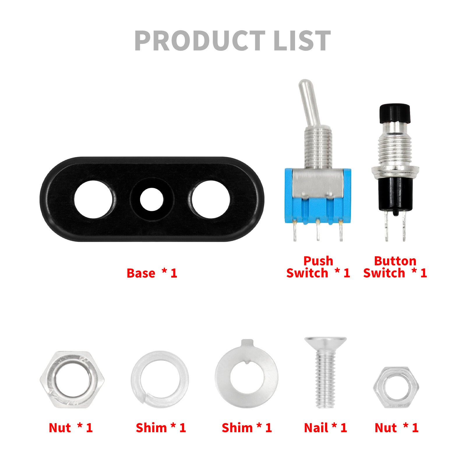 Black for Mini Control Toggle Push Switch ON/OFF Button For Universal 1 Handlebar
