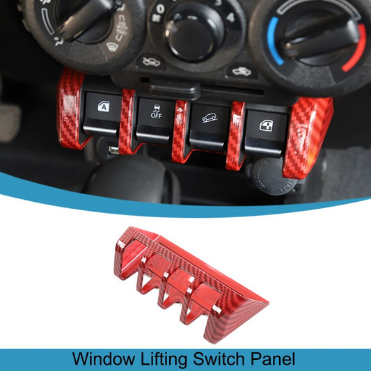 Red Carbon Window Lift Switch Button Panel Cover Trim for Suzuki for Jimny 2019-2023