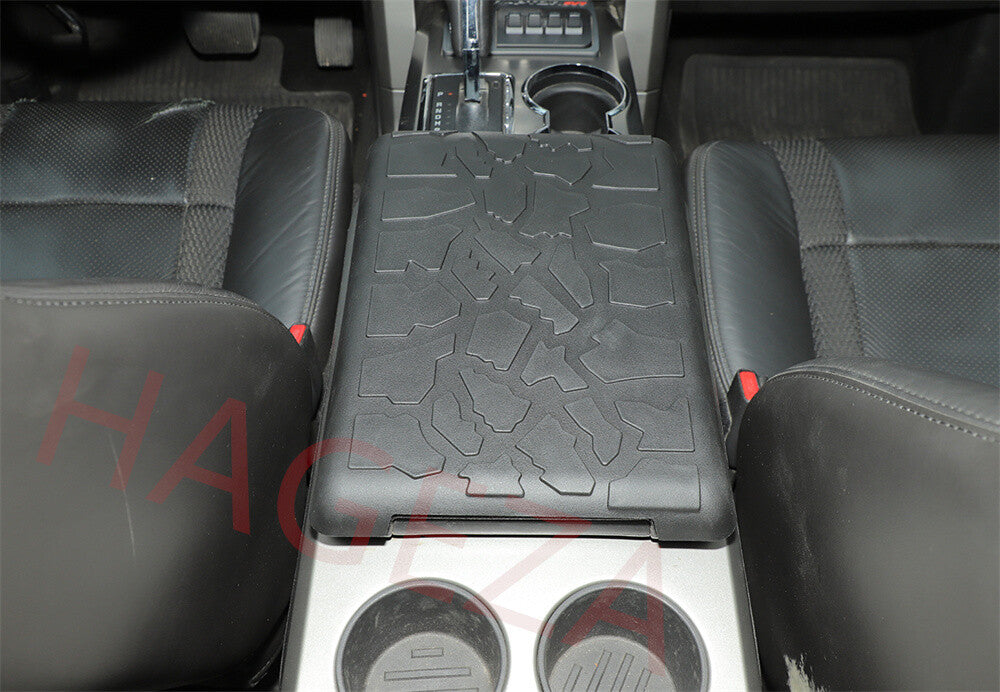 1¡Á PU Black Center Console Armrest Box Panel Cover for Ford F150 F-150 2009-2014