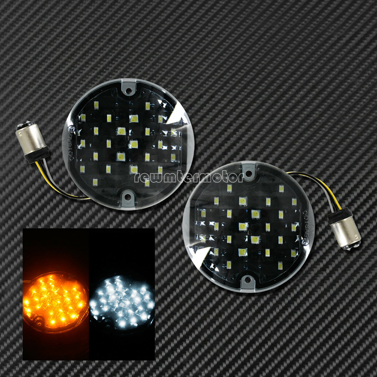 1157 LED Flat Style Amber Turn Signal Running Light Fit for Harley Touring FLHR
