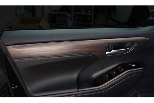 Strip Trim Interior Door Panel Cover Wood Grain for Toyota Highlander 2020-2023