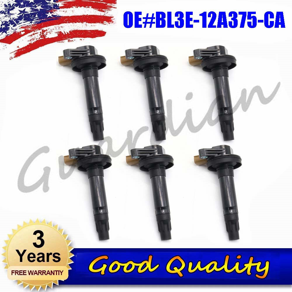 6PCS Ignition Coil BL3E-12A375-CA for Ford Expedition F-150 Explorer for Lincoln MKS