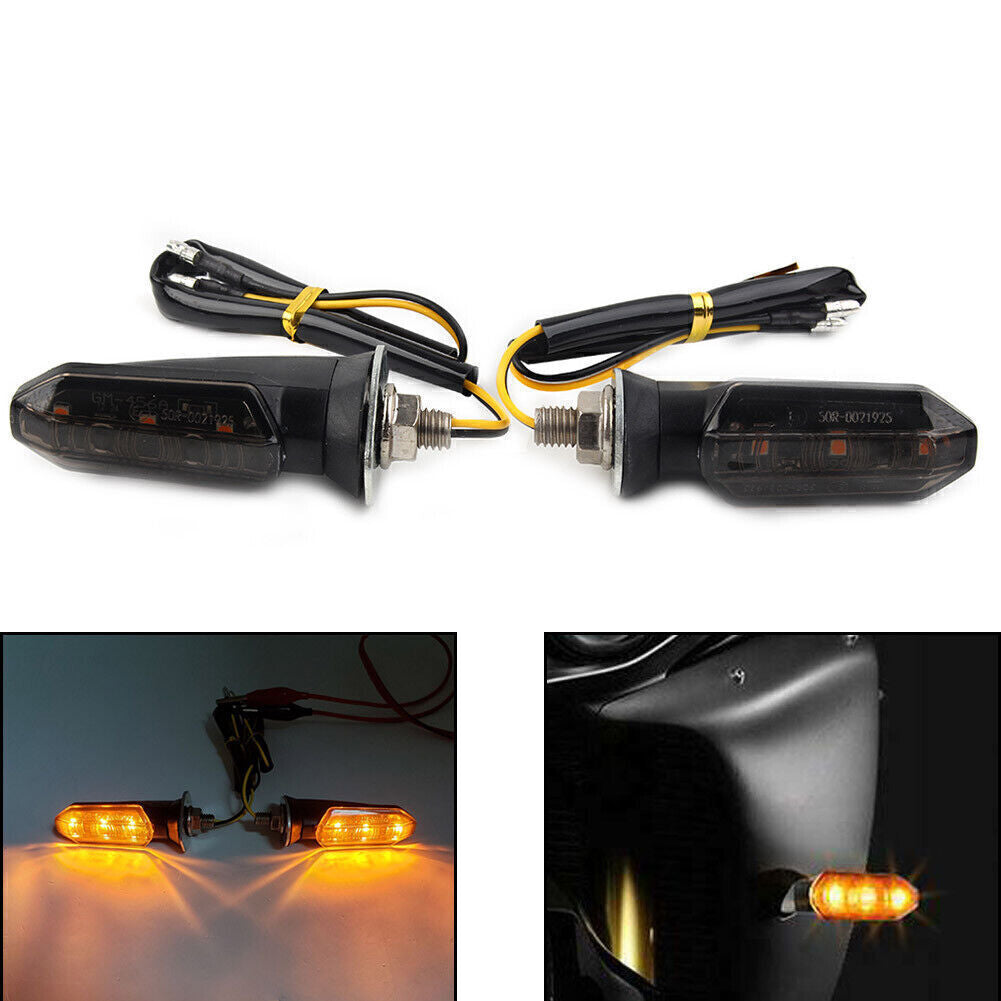2X Universal LED Turn Signal Indicator Amber Blinker Light Lamp Smoke