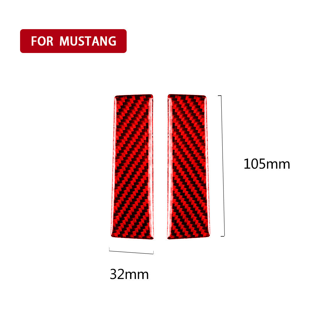 for Ford for Mustang 2015+Red Carbon Fiber Central Control Navigation GPS Panel Trim