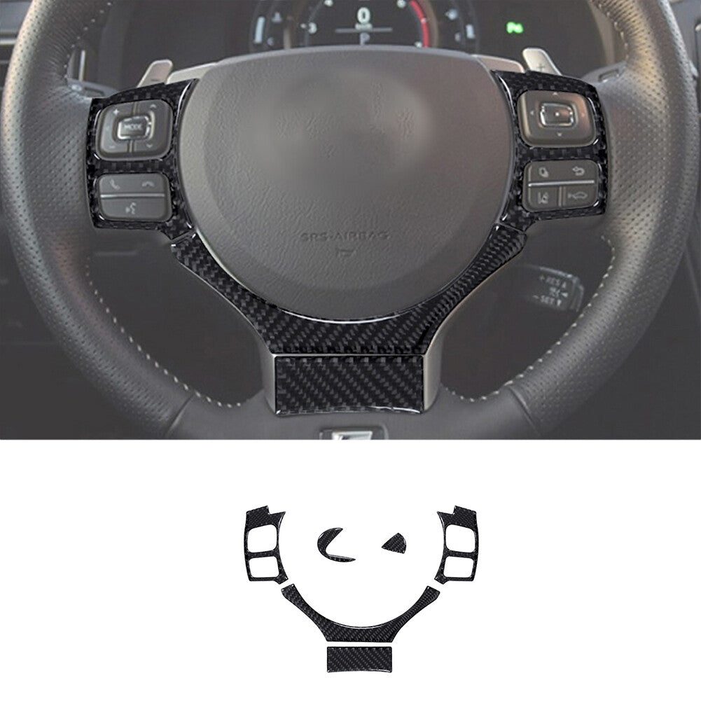 6Pcs Carbon Fiber Steering Wheel Cover Trim for Lexus RC300 350 200T 2015-2020