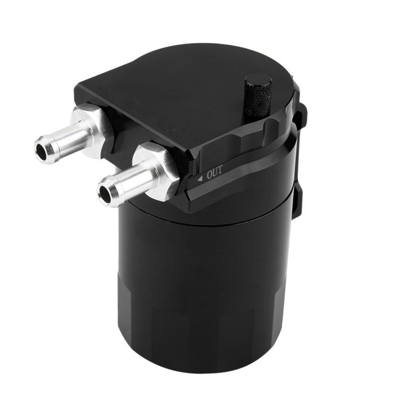 Car Aluminum Oil Catch Can Cylinder Baffled Engine Oil Separator Tank Reservoir