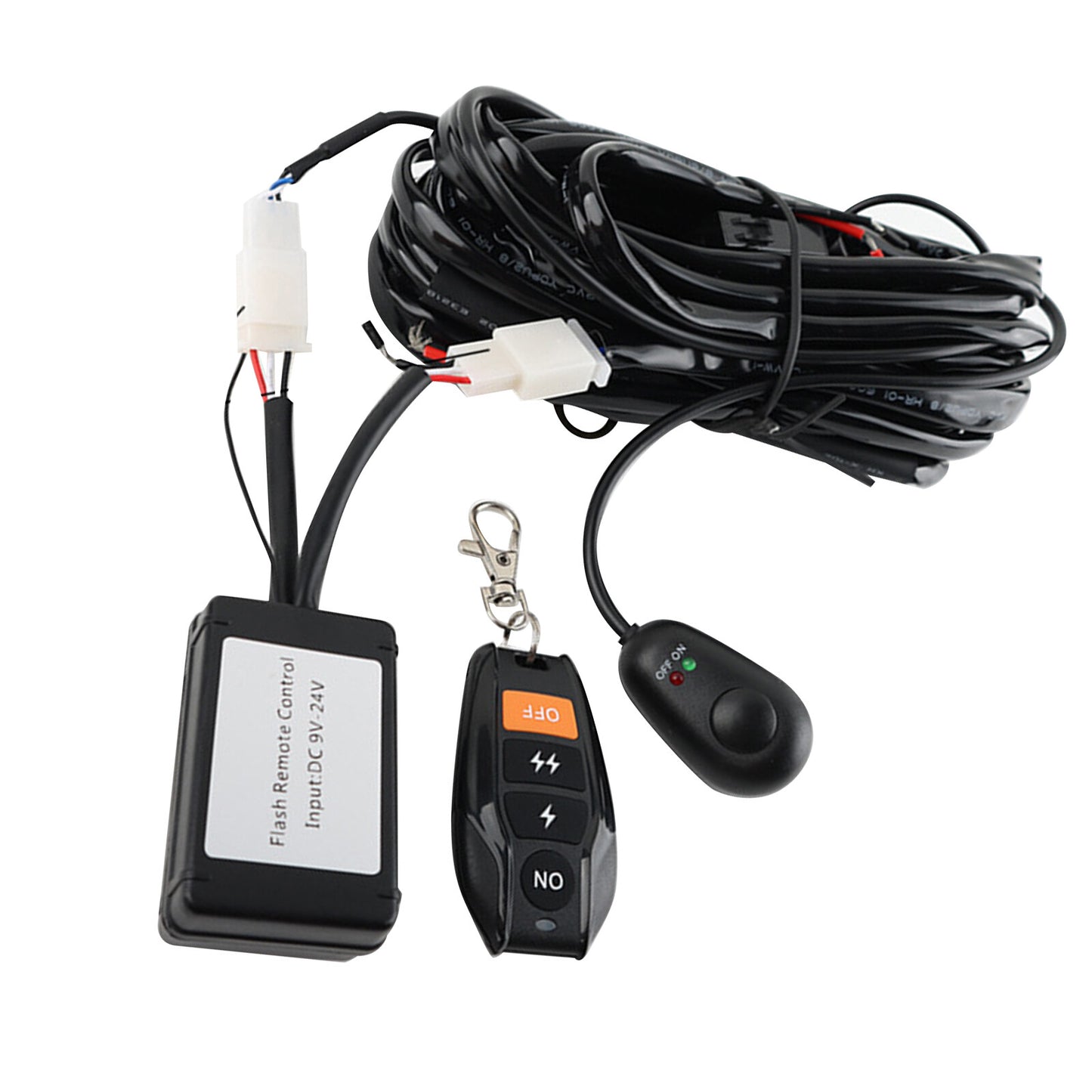 100W Car Offroad LED Work Light Bar Wire Cable Wireless Remote Control Switch