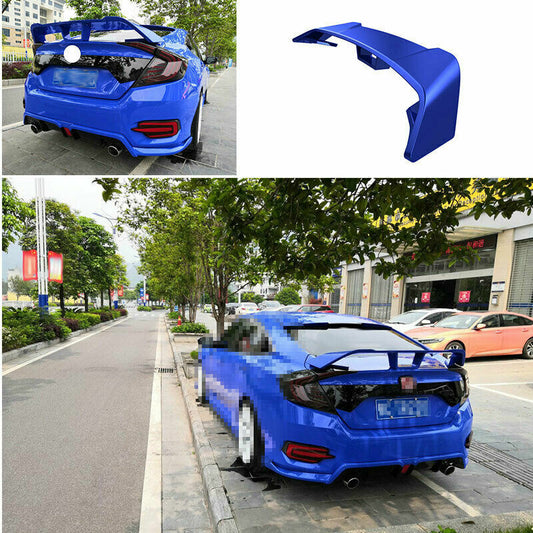 for Honda for Civic Sedan 2016-2021 Blue Car Rear Trunk Spoiler Aircraft Wing Flap