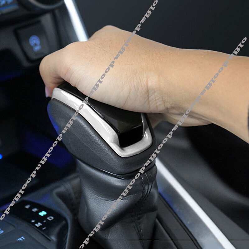 Silver/Black Central Console Gear Shift Knob Trim for Toyota Highlander 2020-22