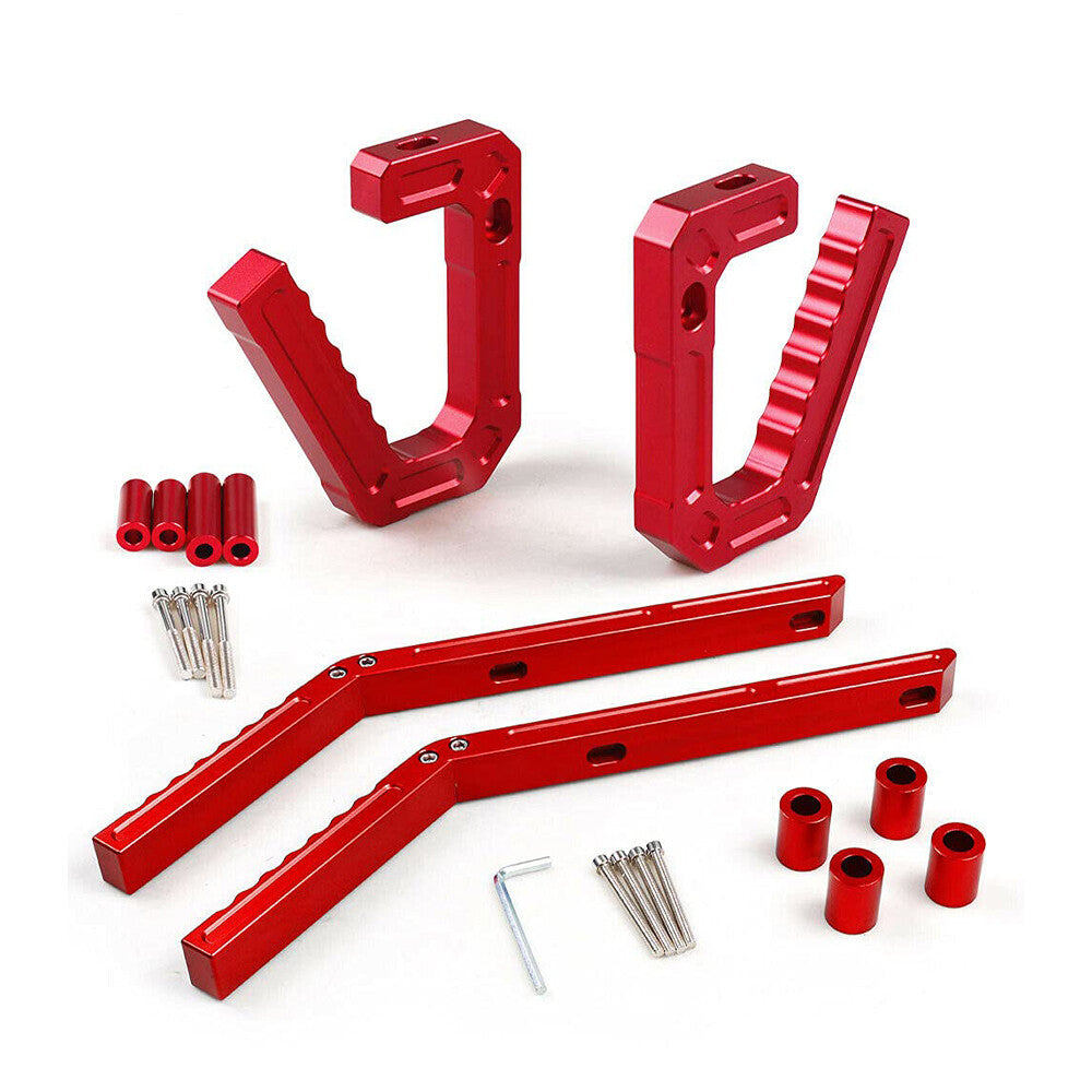 Aluminum Front + Rear Grab Handles Grip Bar for Jeep for Wrangler JK 2007-2018 Red