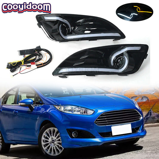 1 Pair for Ford Fiesta 2013-2016 Daytime Running Light Fog Lamp Cover DRL