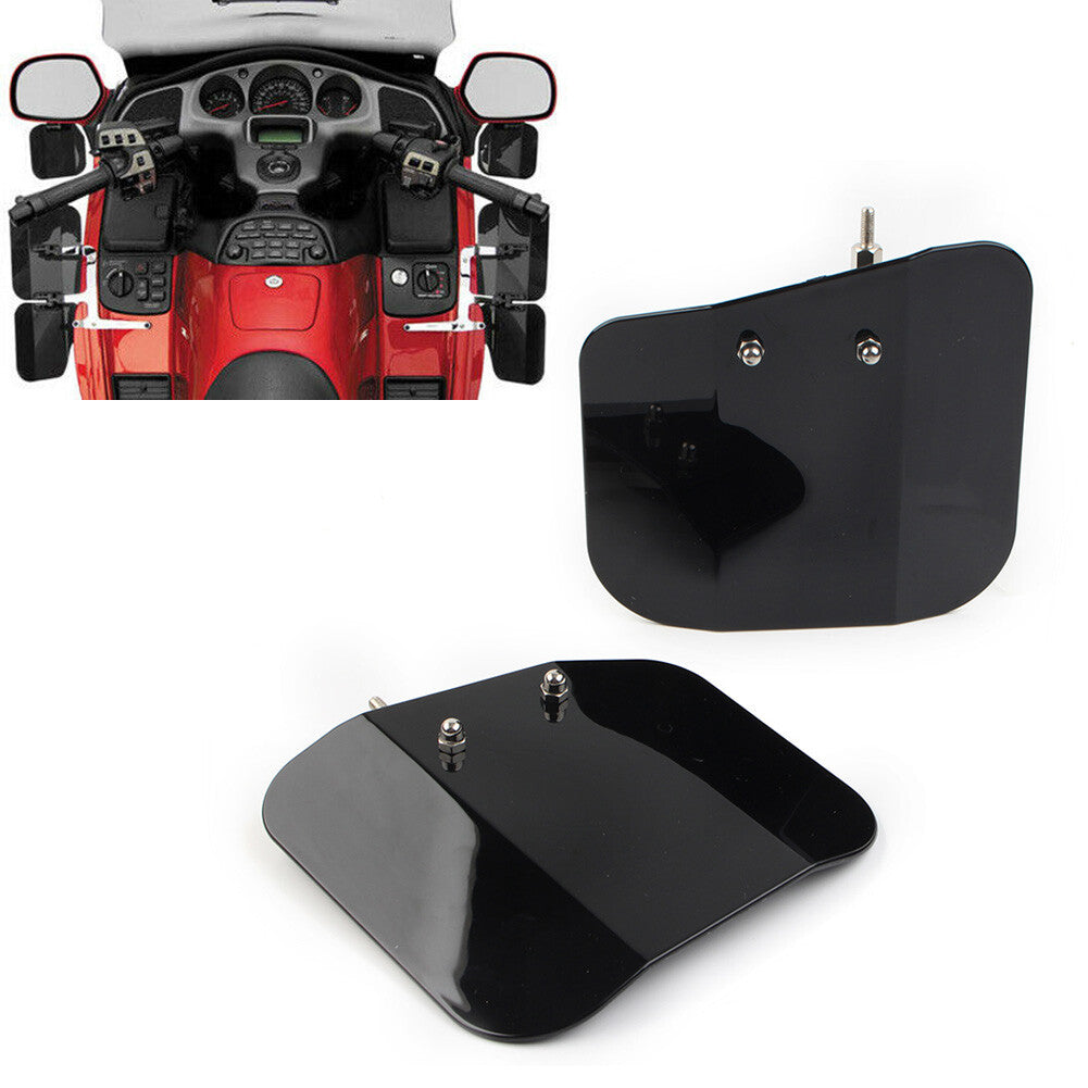 Black Air Wing Deflector Windshield Mirror Mount for Honda GL1800 2001-2017 F6B