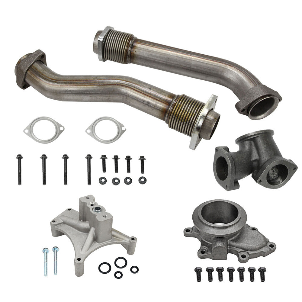 Bellowed Up Pipes Housing Turbo Pedestal For 1999.5-2003 for Ford 7.3L
