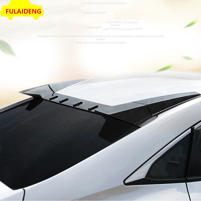 for Honda for Civic 2016-21 Carbon Fiber ABS Rear Window Roof Lip Spoiler Visor Wing