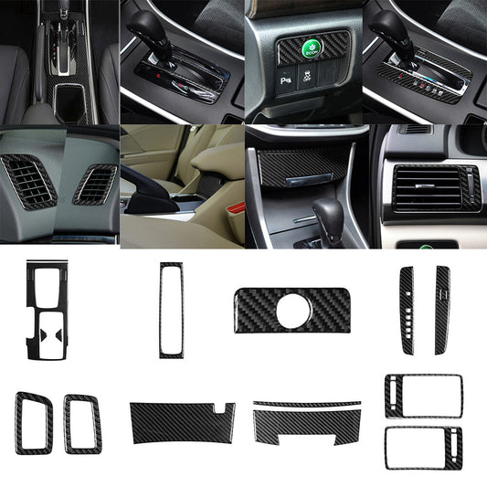 17Pcs Carbon Fiber Full Interior Kit Cover Trim for Honda Accord 2013-2017
