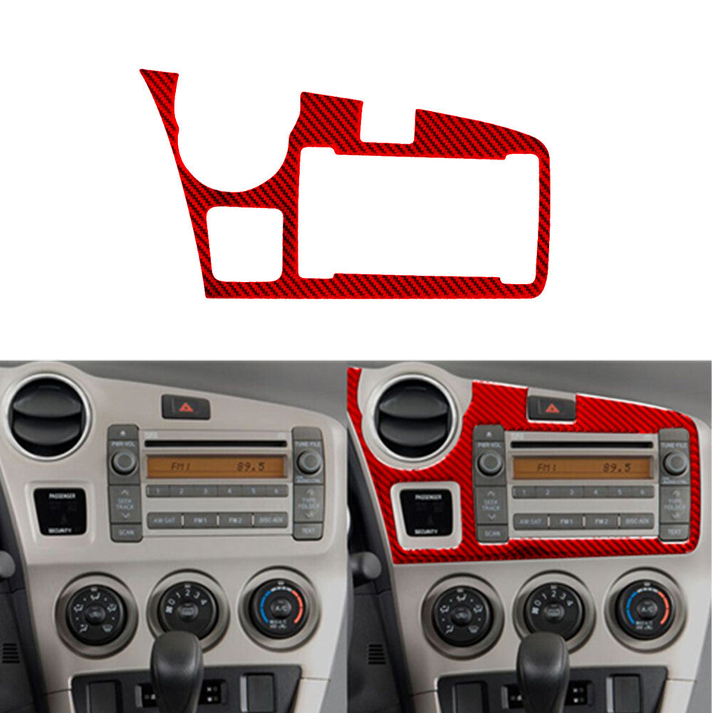 Red Carbon Fiber Center Console Frame Cover Trim for Toyota Matrix 2009-2014