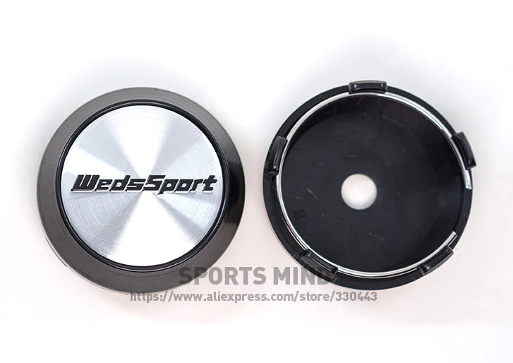 4x60mm Weds Sport Badge Wheel Center Cap Hub Cap Edge Cap Badge Silver TE37