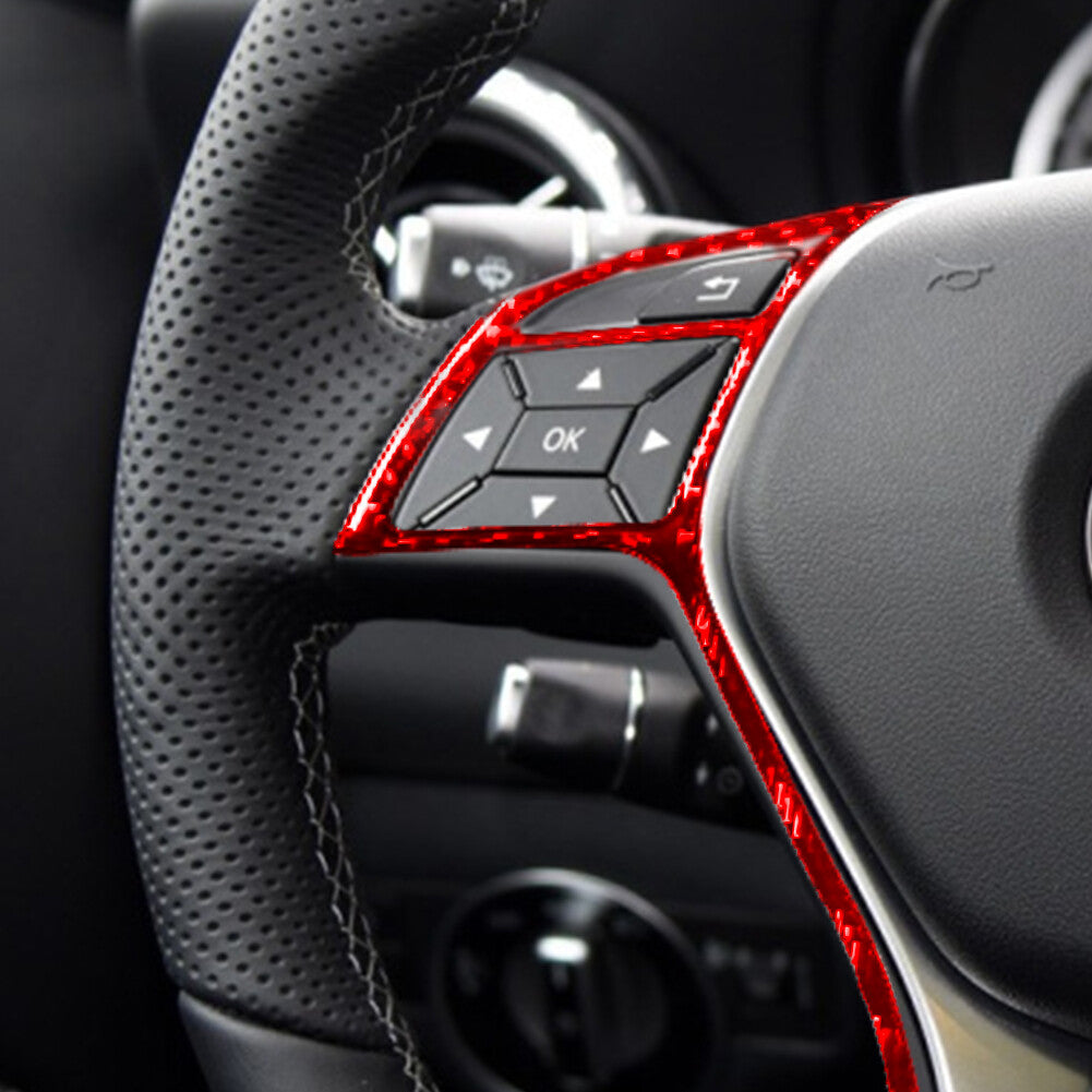 Red Steering Wheel Button Trim Cover A for Mercedes Benz CLA 2014-2018/GLA 15-18