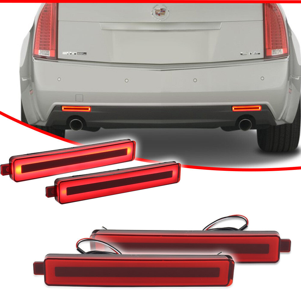Suitable for 2005-2009 for Chevrolet Equinox/Trailblazer SS, one pair of red LED reflector brake lights.
