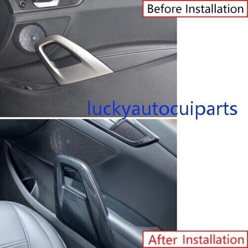for Hyundai for Veloster 2012-2017 Carbon Fiber Interior Door Panel Cover Trim 2pcs