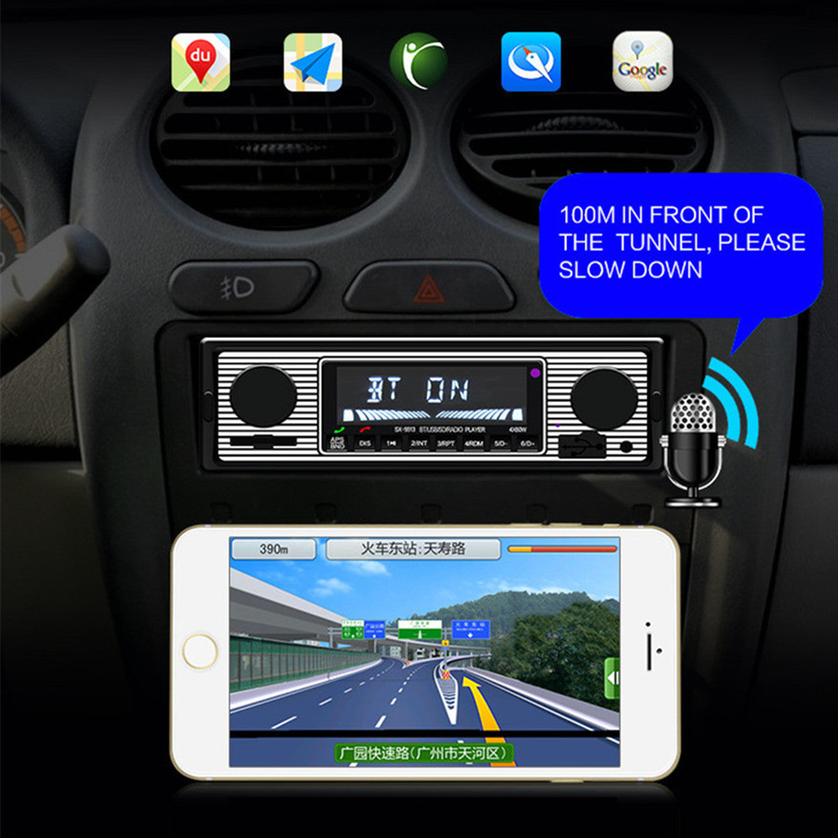 Car FM Retro Radio Player Bluetooth Stereo MP3 USB AUX Audio+ Remote Vintage