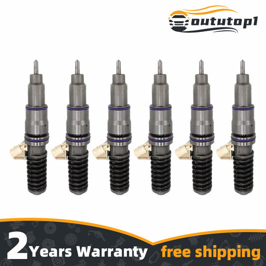 6-pack of new fuel injectors for Volvo MD13 for MACK MP8 D13 85013611 22027808 21092434