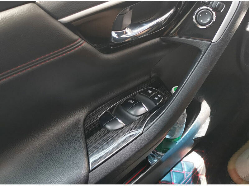 Glass Window Lifting Lock Panel Trim 6 for Nissan Altima 2013-18 Black Titanium