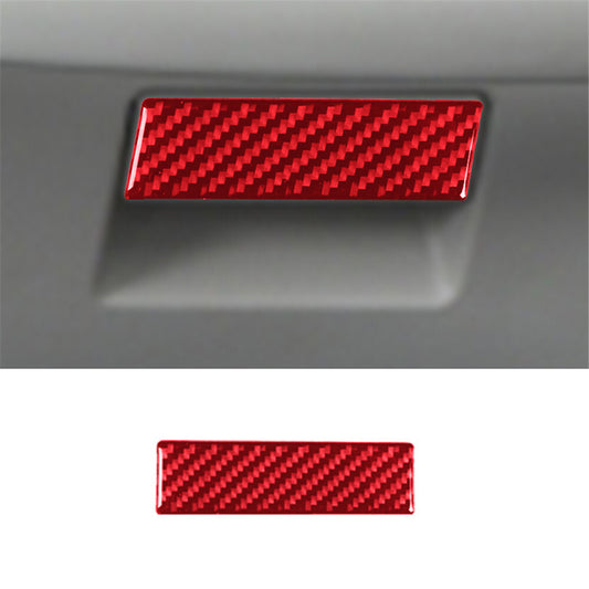 Red Carbon Fiber for Co -pilot Storage Box Handle Cover for Jeep Liberty 2008-2012
