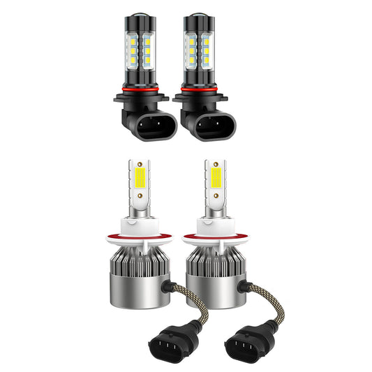 Fog Light + 8000K LED Headlight Hi/Lo For 2004-2014 for Ford F-250 4X Bulbs Combo