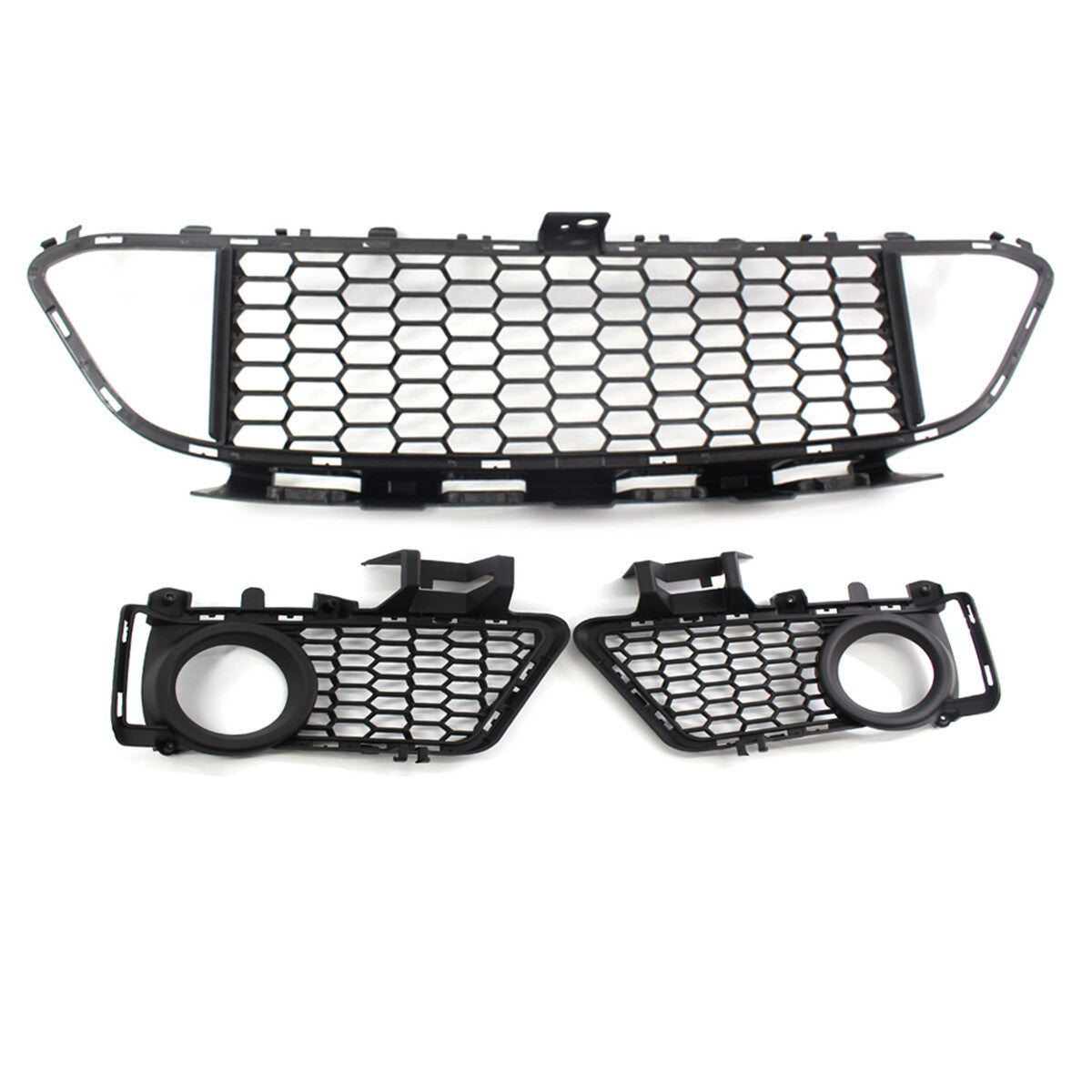 Front-mounted BUMPER FOG LIGHT GRILLE + CENTER MESH kit for BMW F30, F31, F35, M Sport 12-18