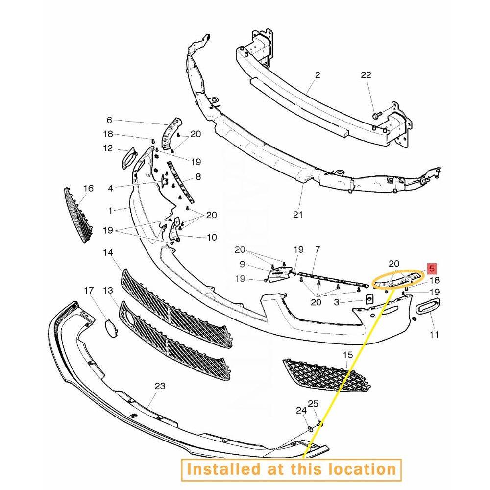 Suitable for Bentley GT Front Bumper Bridge Left Equipment Manufacturer: 3W3807183A