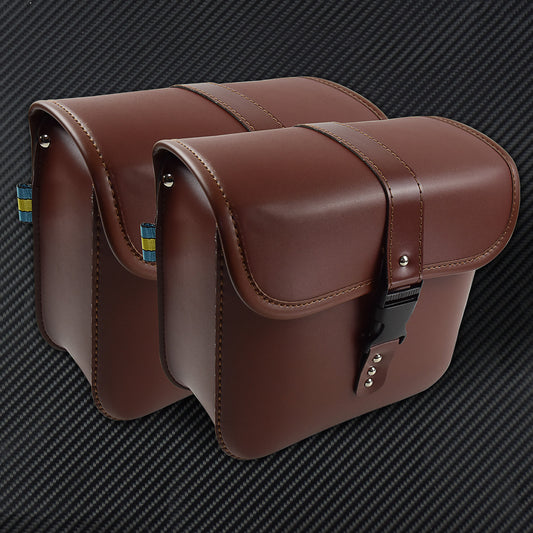 Motorcycle Saddle Bag Bike Side Storage Tool Luggage Fit for Harley XL883 Brown