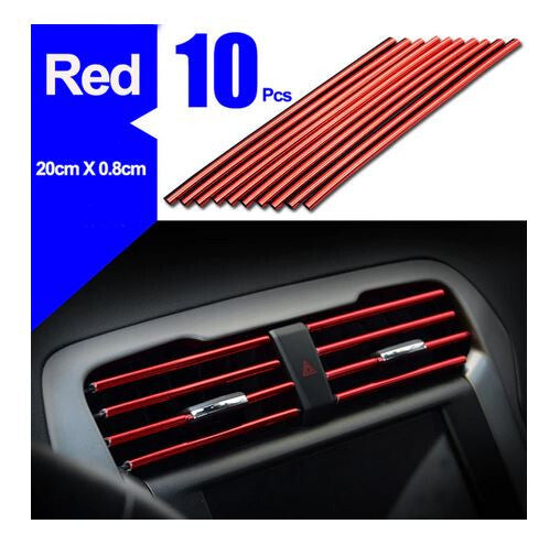 Car air conditioning socket decorative molding trim strip in red for Lexus (10 pieces)