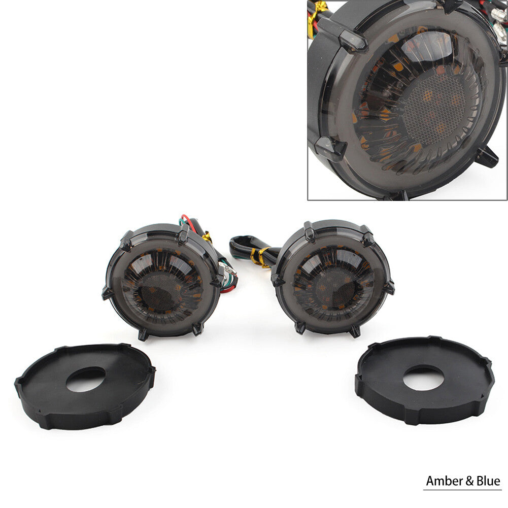 DRL LED Flashers Turn Signal Warning Lights Lamp Rotating Flowing Universal Blue