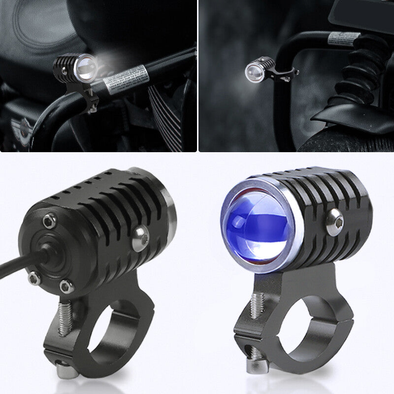 Devil Eye Blue LED Motorcycle Lamp Headlight Driving Fog Spot Light white Amber