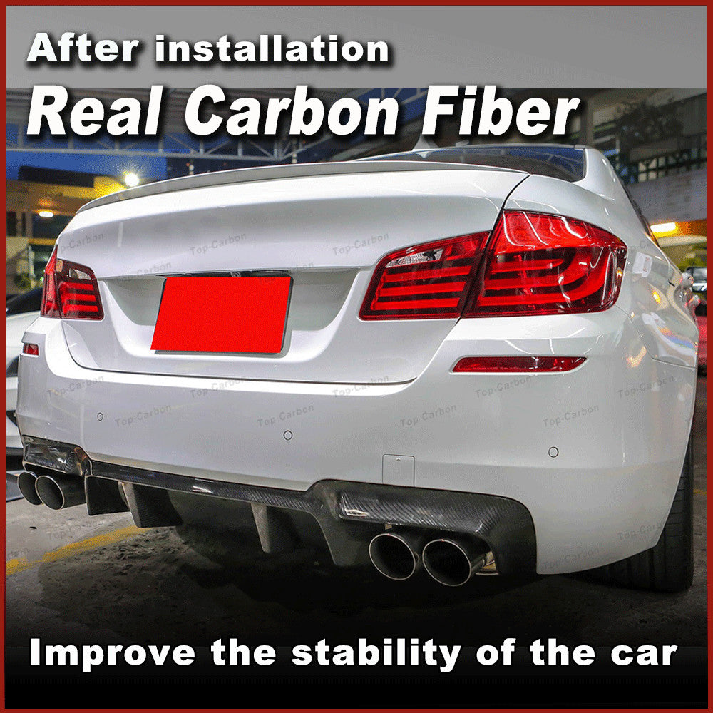 for BMW F10 M Tech M-Sport 2011-2016 Real Carbon Fiber Rear Bumper Diffuser Lip