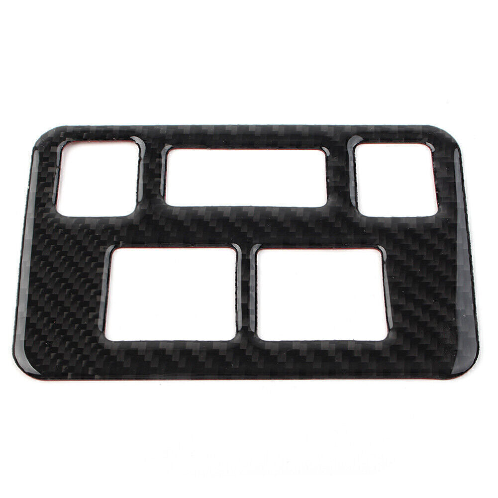 Carbon Fiber Car Headlight Button Frame Cover Trim for Subaru Forester 2013-2018