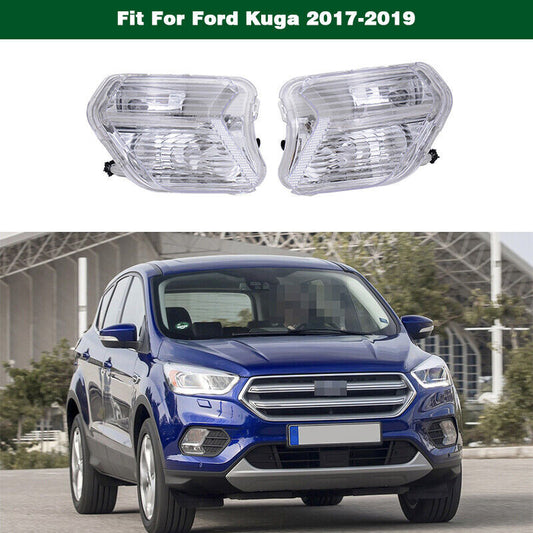 Clear Lens Bumper Fog Lights Driving Lamps PAIR for Ford Escape Kuga 2017-2019