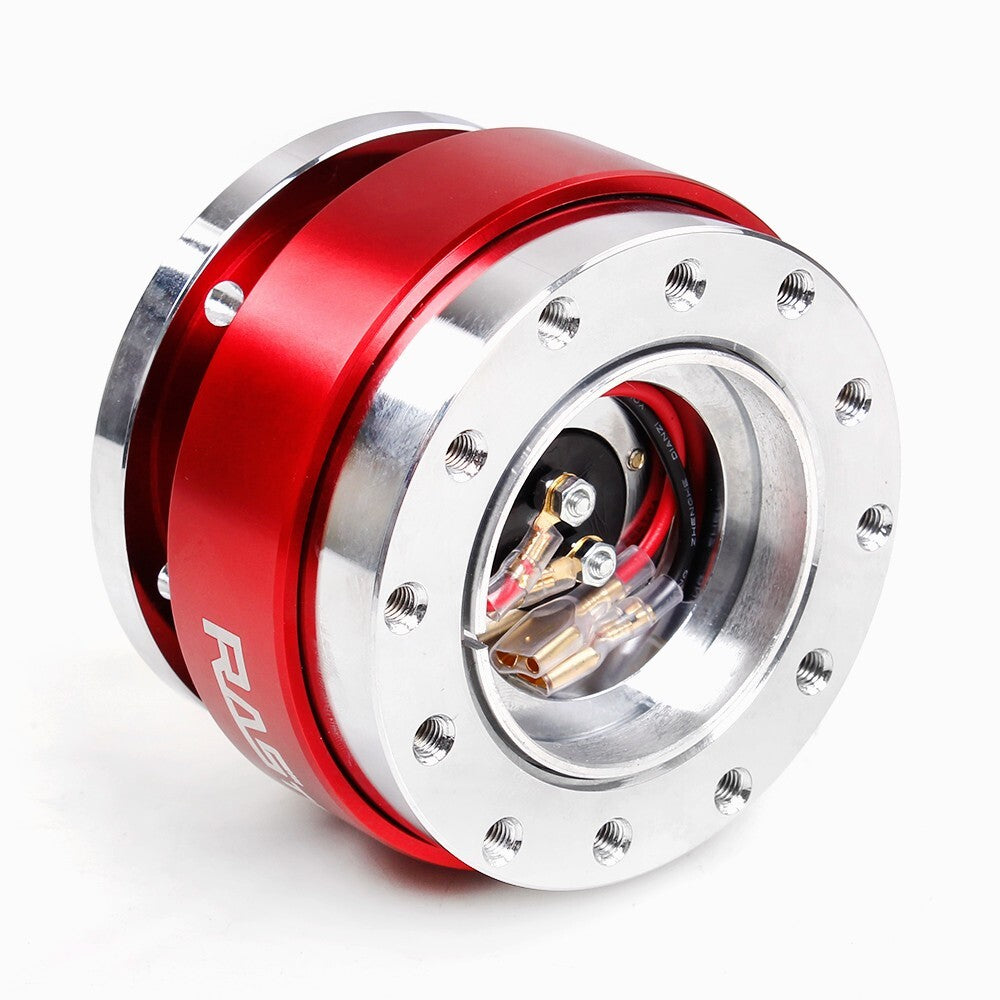 Universal Red Car Steering Wheel Red Ball Quick Release Hub Adapter Snap Off Kit