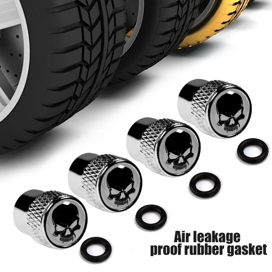 4-piece car tire valve cover rod air dust cover, sky blue, suitable for Volvo