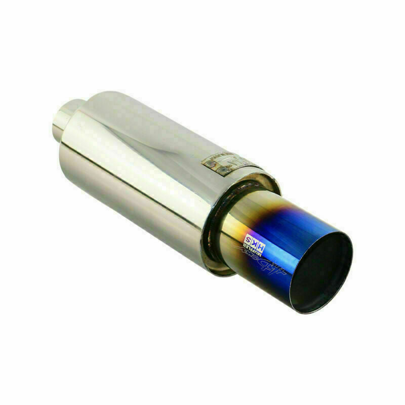 2.5 ID 3.5 OD Rolled Straight Exhaust Muffler 4.5 Body Resonator HPJ