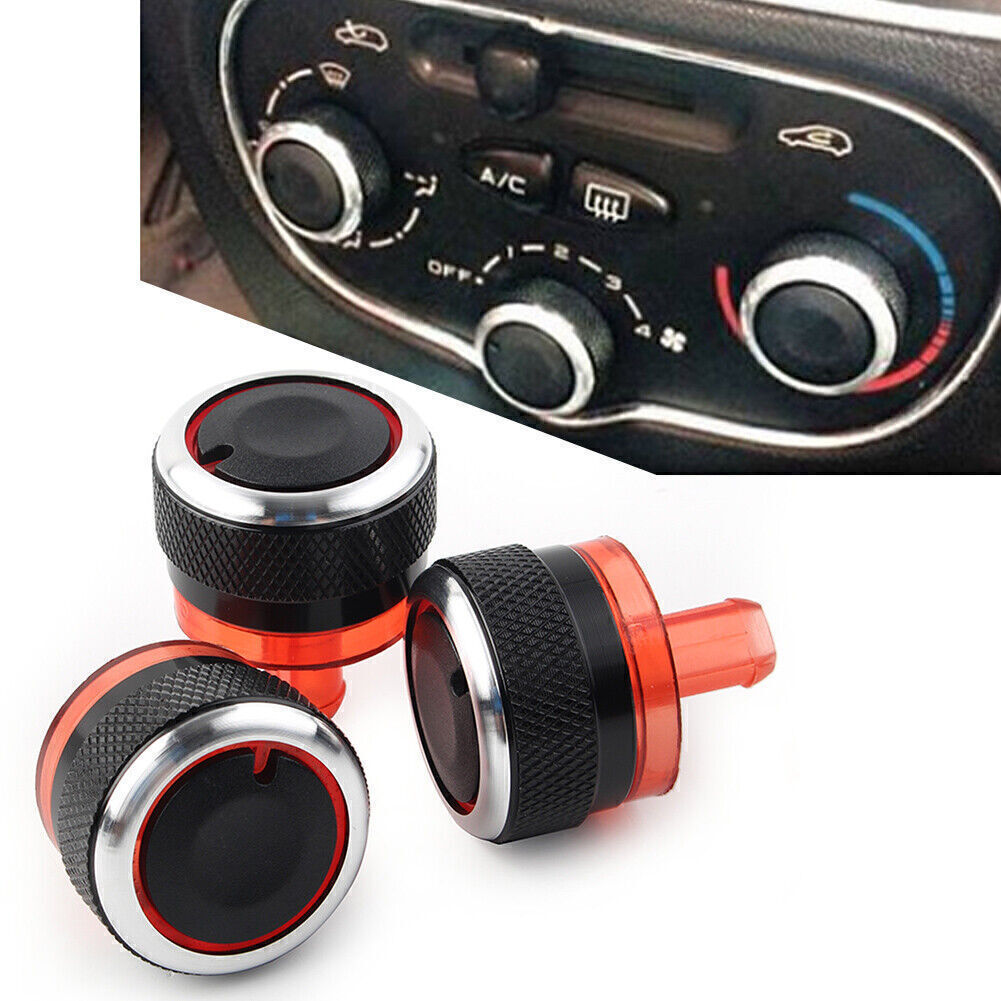 3Pcs Switch Knob Heater Buttons A/C Cover Heat for Peugeot 206 207 C2