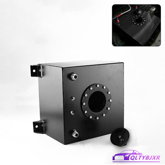 5-Gallon Polish Aluminum Cap Racing Drift Street Fuel Cell Gas Tank Black