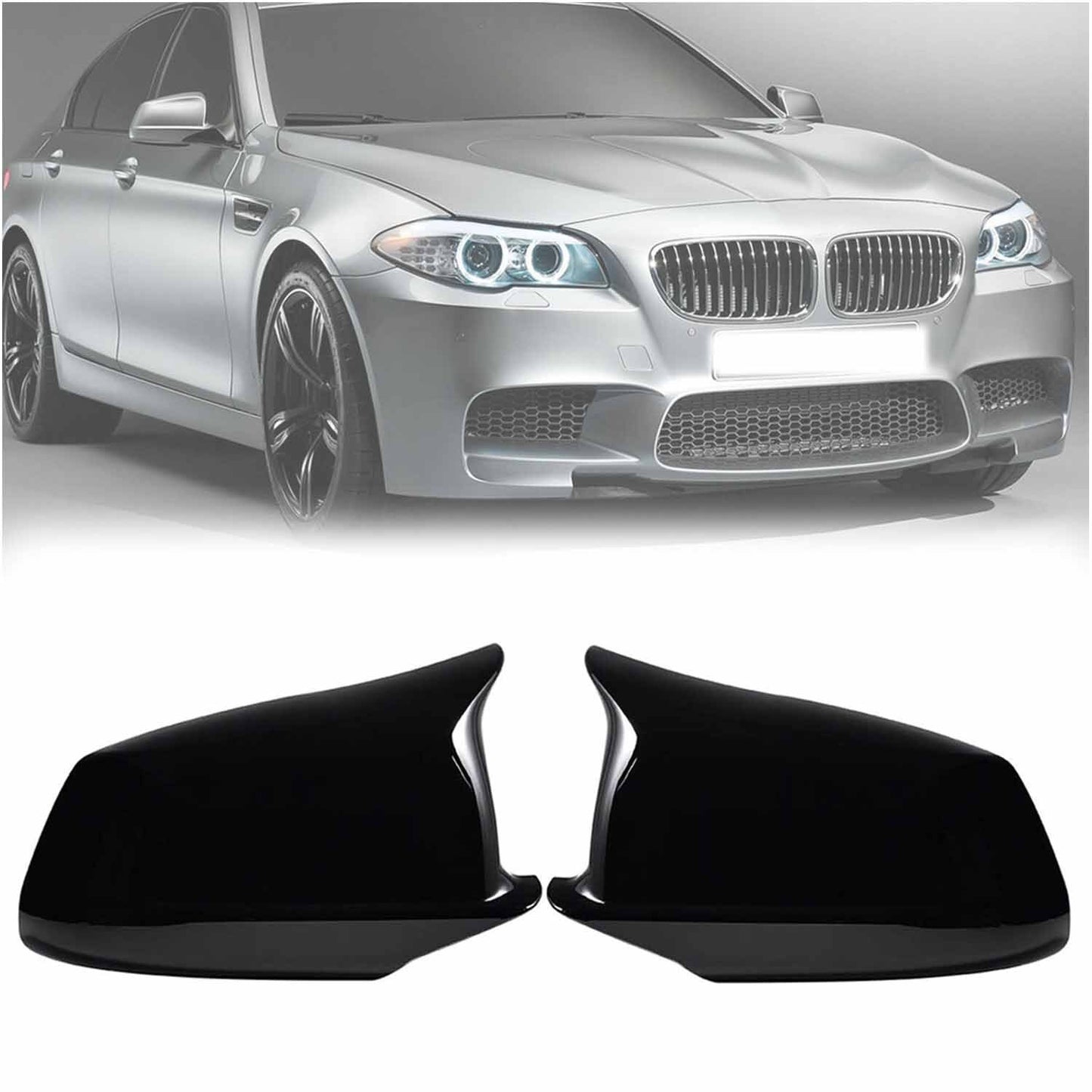 2Pcs Mirror Cover Cap for BMW F10 F11 550i 528i 535i 530d Pre-LCI 11-13 M5 10-13